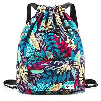 Drawstring Backpack for Women, Gym Bag for Men Waterproof Nylon, Large  Sports Bag with Adjustable Shoulder Strap