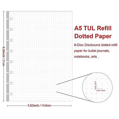 Letter Size Blank Refill Paper, 11-Disc Discbound Blank Paper, 100Sheets /  200Pages TUL Blank Filler Paper, 100gsm White Paper, 8.5'' x 11