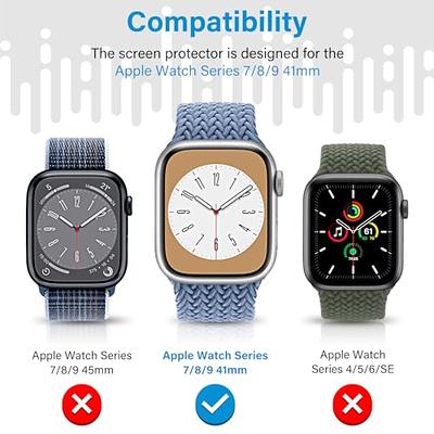 (8-Pack) Rinogear Screen Protector for Apple Watch 41mm Screen Protector iWatch Series 8 7 Case Friendly Accessories Flexible Full Coverage Clear TPU