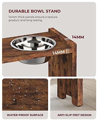 Siooko Elevated Dog Bowls for Large Dogs, Wood Raised Dog Bowl