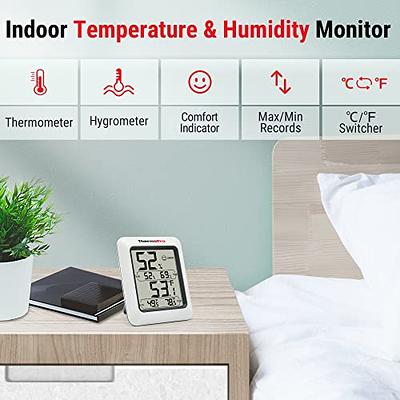 DOQAUS 3 Pack Digital LCD Hygrometer Indoor Thermometer Humidity Gauge for  Home,Bedroom,Office,Greenhouse, Humidity Meter ,Room Thermometer ,Black