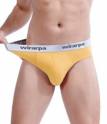 wirarpa Men’s Supportive Wide Waistband Cotton Briefs 4 Pack