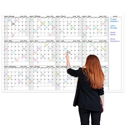 Large Dry Erase Wall Calendar - 38 x 58 - Premium Undated Blank 2021  Reusable Yearly Calendar - Giant Whiteboard Year Poster - Laminated Jumbo