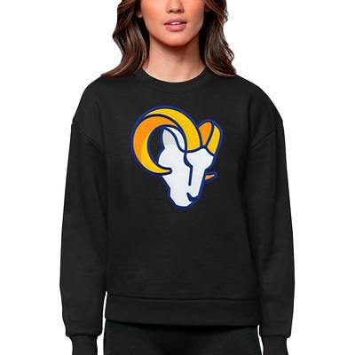 Men's Antigua Black Los Angeles Rams Victory Pullover Hoodie