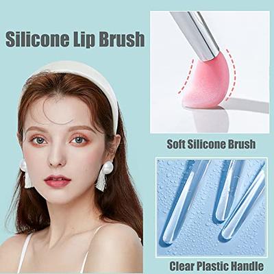 Silicone Lip Brush, 6pcs Makeup Brushes with Dirt-proof Caps for Protection, Lipstick Applicator Brushes for Lip Gloss, Lip Mask, Eyeshadow, Lip Cream