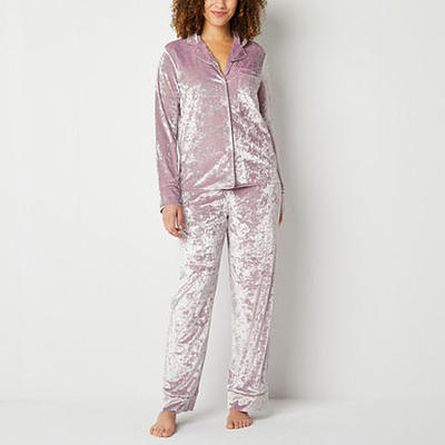 Ambrielle Womens Long Sleeve 2-pc. Velvet Pajama Set, X-large, Purple -  Yahoo Shopping