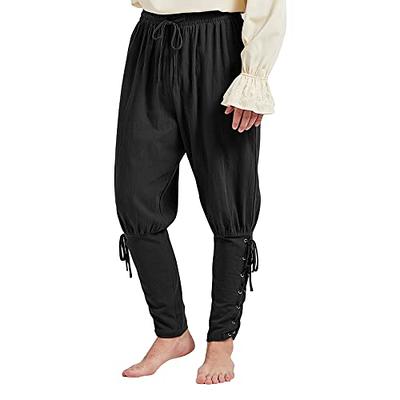 Medieval Pants Costume for Men Women Pirate Trousers Lace Up