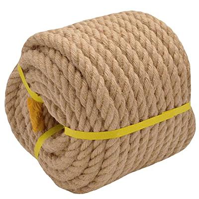 Twisted Manila Rope Jute Rope (1 Inch x 50 Feet) Natural Thick Hemp Rope  for Crafts, Nautical, Railing, Hammock, Decorating