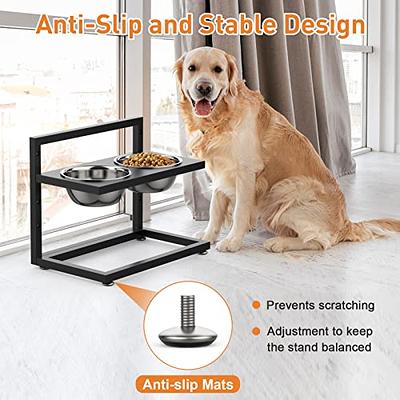 Elevated Dog Bowls for Large Dog,Raised Dog Bowls, Adjustable to 8  Heights(2.75 up to 20''),for Large,X/XL Large,Medium, Sized Dogs with 2  Stainless