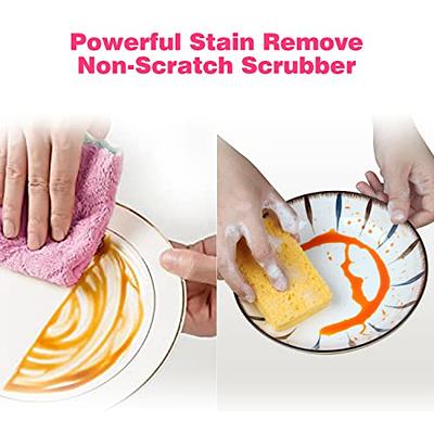 ARCLIBER Cellulose Sponges,Heavy Duty Scrub Kitchen Sponge,Clean Tough  Messes Without Scratching Sponges Kitchen(6 Pack)