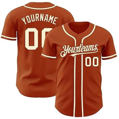  Custom Baseball Texas with Your Name and Number, Custom  Baseball Jersey Personalized, Personalized Baseball Shirt Men Women (Cream)  