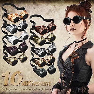 Steampunk Thick Metal Round Circle Lens Vintage Victorian Sunglasses White  Gold - Walmart.com