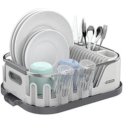 Shop Compact Kitchen Dish Rack Drainboard Set,plastic Dish Drying Rack,kitchen  Drain Rack With Lid Cover,for Kitchen Organizer Storage