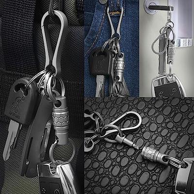 TISUR Titanium Key Rings for Keychains 6Pcs + TISUR Quick Release Keychain