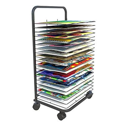 Mobile 16 Shelves Carbon Steel Drying Rack Cart for Desktop Artwork Storage Art  Drying Rack Classroom Paint Drying Rack Metal - AliExpress