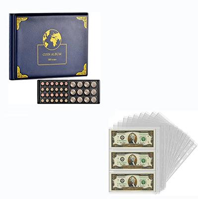Coin Collection Supplies Holder Book for Collectors and 12 Sheets