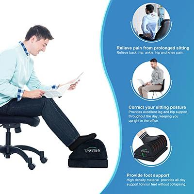 Footrest for Under Desk with Non-Slip Massaging Micro Beads Base Firm Foam  Half-Cylinder Ergonomic Height Adjustable Footstool for Home Office Desk  Airplane Travel (Black Height Adjustable) 