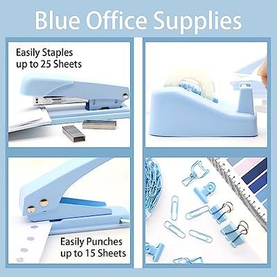 Blue Office Supplies,UPIHO Blue Desk Accessories,Stapler and Tape Dispenser  Set for Women with Stapler,Tape Dispenser,Magnetic Staple  Remover,Staples,Clips,Hole Punch and Tabs,School Supplies - Yahoo Shopping