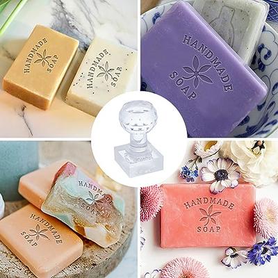 PH PandaHall Plants Embossing Soap Stamps, Oval Letters Soap Stamp