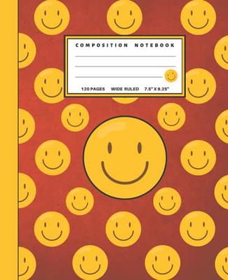 Kawaii Composition Notebook: Cute Adorable Smiley Face, Preppy Yellow  Journal with Wide Rule Notebook Paper, For Teens, Kids, Students