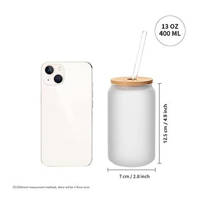 PYD Life Sublimation Glass Cans Blanks Frosted 13 OZ with Bamboo Lid and  Clear Glass Straw Wide Mout…See more PYD Life Sublimation Glass Cans Blanks