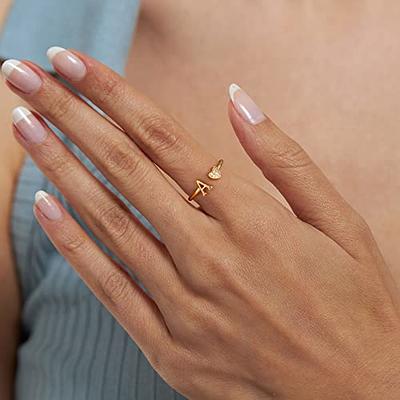  Honsny 14K Gold Rings Stacking Rings for Women Stackable Silver  Rings for Teen Girls Thin Rose Gold Band Ring Set Simple Midi Thumb Finger