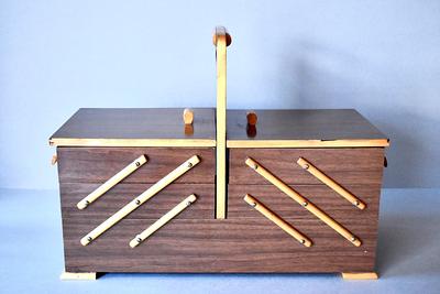 Vintage Wooden Sewing Box Organizer Tools Storage - Yahoo Shopping