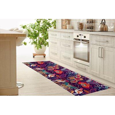 J&V TEXTILES 18 in. x 30 in. Cafe Moderno Dahlia Kitchen Cushion