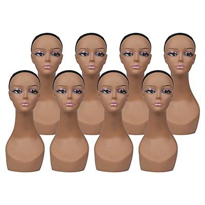 L7 Mannequin 4 Pcs Lifelike Female Plastic Mannequin Head Wig Stand  Realistic Wig Display Head Props