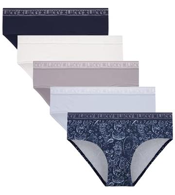 Lucky Brand Women's Underwear - 5 Pack Microfiber Hipster Briefs