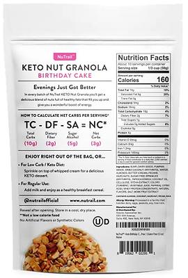 NuTrail™ - Keto Birthday Cake Nut Granola Healthy Breakfast Low