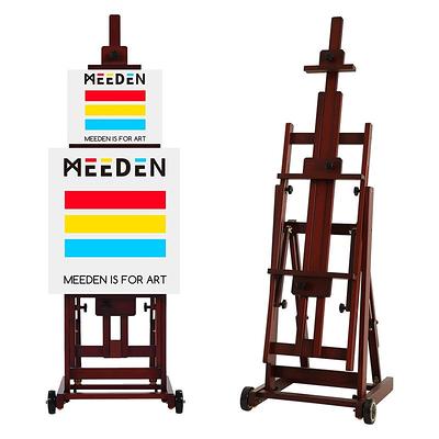  MEEDEN Art Painting Easel, Beech Wood Studio Easel 53 to 91H,  Holds Canvas to 78, Large Professional H-Frame Easel Stand with Storage  Tray, Adjustable Floor Easel for Artists & Adults, Deep