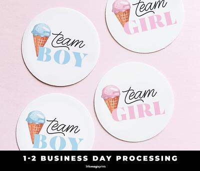 Whats the Scoop Cupcake Toppers/ Ice Cream Gender Reveal/ Set of 12 