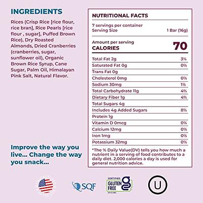 180 Snacks Pre-Meal Snack Skinny Rice Bar with Himalayan Salt 1 Pack, 3.22oz (Blueberry & Almond)