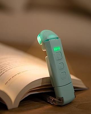 Reading Light, Rechargeable Book Light for Reading in Bed, Ultralight  Clip-on LED Bookmark Lamp with 3 Amber Colors & Stepless Dimming for Night