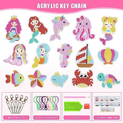 Gem Diamond Painting Art Kits for Kids Cute Stickers with Keychain