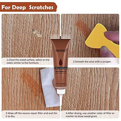 SEISSO Furniture Repair Kit, Wood Floor Repair Kit Furniture Scratch Repair Wood Fillers, 12 Colors Touch Up for Wood Scratches