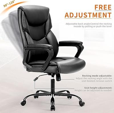 DEVAISE Computer Office Chair, High Back Ergonomic Desk Chair with  Adjustable Flip-up Armrests, Lumbar Support and Thick Headrest, Executive  Suede