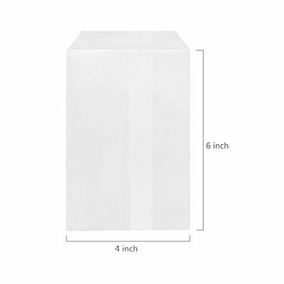 Flat Glassine Waxed Paper Treat Bags 4x6 Semi-Transparent for Bakery  Cookies Candies Dessert Chocolate Party Favor, Pack of 100 by Quotidian  (4'' x 6'') White 4x6 Inch (Pack of 100)