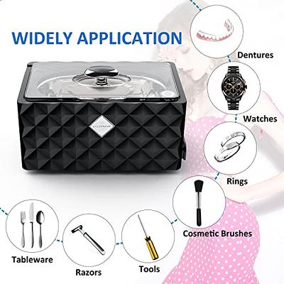 LifeBasis Portable CDS-100 Ultrasonic Jewelry Cleaner 600ML With Touch  Button For Rings Necklaces Coins Eyeglasses Watches Dentures