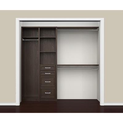 Easy Track 2.1-ft to 2.1-ft W x 7-ft H White Solid Shelving Wood Closet  System