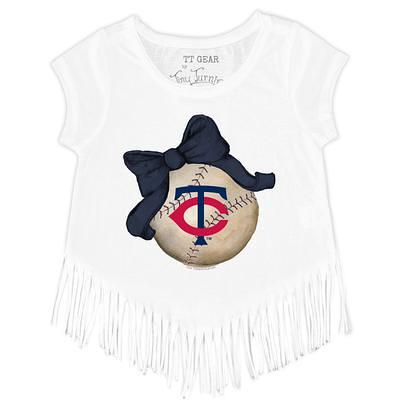 Infant Tiny Turnip White Seattle Mariners Baseball Bow T-Shirt