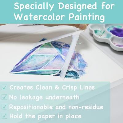 KIWIHUB 4 Packs Artist Tape for Watercolor Paper - White Masking