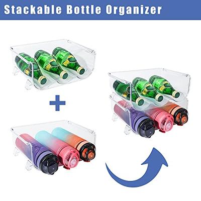 4 Pack Stackable Bottle Holder Storage Rack, Vtopmart Plastic Water Bottle  Organizer, Clear