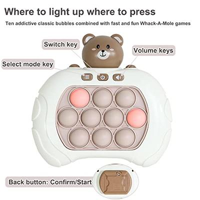 Pop Fidget Game for Kids Adult, Handheld Quick Push Bubble Toy Pop It Pro  Light Up Game, 4 Modes, More Challenging Travel Portable Puzzle Game