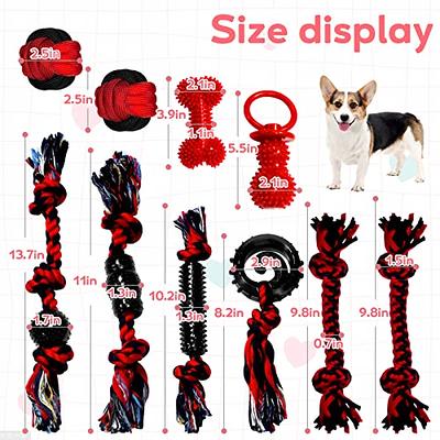 Yipetor Dog Chew Toys for Puppy Teething, Durable 10 Pack Natural Cotton  Rope Rubber Small Dog Toys, Aggressive Interactive Tug of War, Squeaky Toys  for Bored Chewing, Non-Toxic and Safe(Red-10pcs) - Yahoo