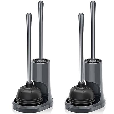 MR.SIGA Toilet Plunger and Bowl Brush Combo for Bathroom Cleaning Black 1 Set