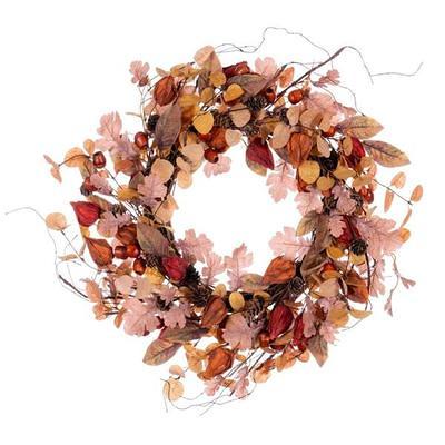 Vickerman 712467 - 22 Cream Red Leaf Wreath (FT226922) Harvest Wreath -  Yahoo Shopping