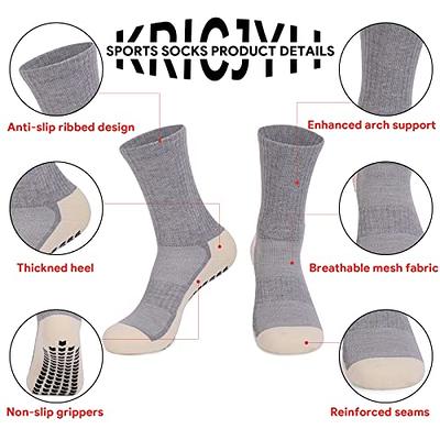 3Pairs Mens Grip Socks Soccer Non Slip Socks for Men Anti Slip