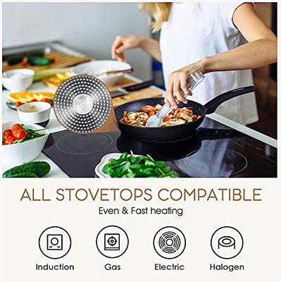 YIIFEEO Non Stick Frying Pan Set Granite Skillet Set with 100% PFOA & PTFE  Free, Induction Egg Omelette Pans for Cooking Pan Set, Cookware Set
